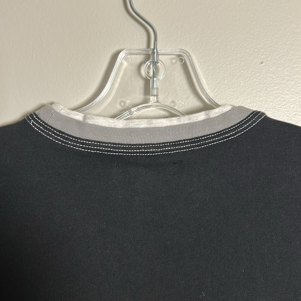 Guess Jeans Los Angeles Embroidered Women’s Small Ringer Top Sz S 100% Cotton - Picture 9 of 10